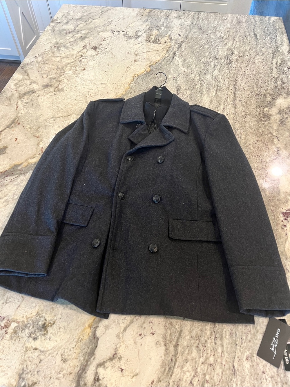 Black Rivet By Wilson’s Leather Men's Wool-blend Coat, SZ 2XL, Charcoal, NWT